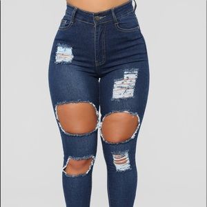 Dark Blue Ripped Jeans
